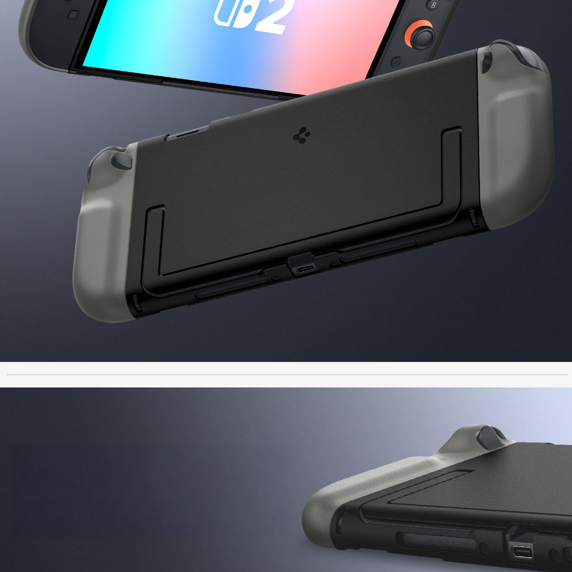 Etui Spigen Nano Pop do Nintendo Switch 2, czarno-szare